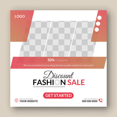 fashion sale social media post banner design template
