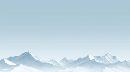 Fototapeta premium serene snowy mountain range under clear blue sky, evoking tranquility and peace