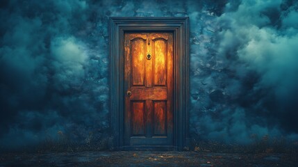 Mystical gateway illuminated by thunder and flames,雷と炎に照らされた神秘的なゲート.Generative AI