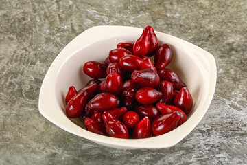 Ripe sweet juicy digberry cornel