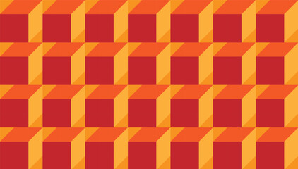 Orange color combination cube pattern. Endless cubic background. Cube pattern.