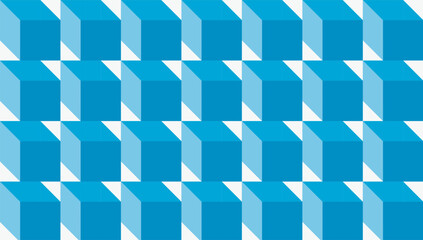 The cube pattern is a combination of blue. Endless cubic background. Cube pattern.