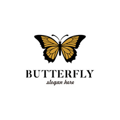 Gold Butterfly elegance Logo Vector