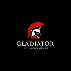 The Gladiator Head Simple Logo Vector