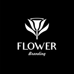 Rose flower Abstract Logo Vector