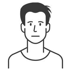 Line Drawing Of A Man With Short Hair And A Neutral Expression