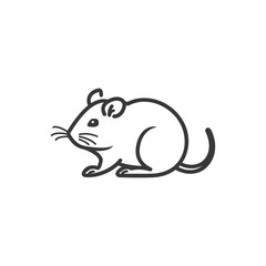 Obraz premium Line Drawing Of A Mouse In Profile