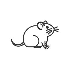 Fototapeta premium Line Drawing Of A Mouse In Profile