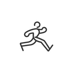 Line Drawing Of A Person Running Forward