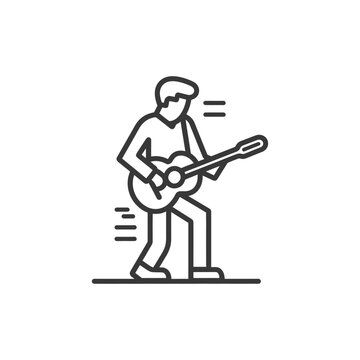 guitar player line art clip art preview