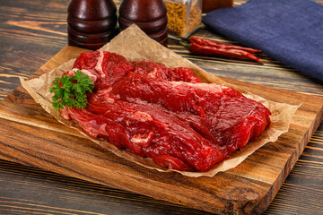 Raw beef meat piece for cooking