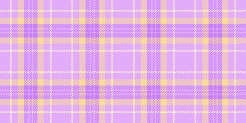 School texture tartan vector, designer fabric check plaid. Model background textile seamless pattern in purple and amber colors.
