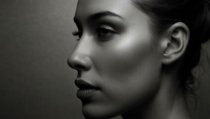 Fototapeta premium Graceful silhouette of a woman's face.