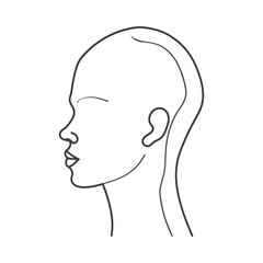 Line Drawing Of A Persons Head In Profile