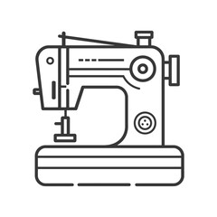 Fototapeta premium Line Drawing Of A Sewing Machine With A Needle And Thread