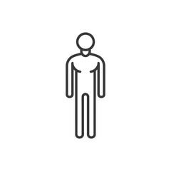 Line Drawing Of A Simple Stick Figure Person