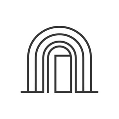 Fototapeta premium Line Drawing Of An Archway With A Door