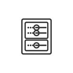 Obraz premium Line Drawing Of An Audio Mixer With Three Knobs
