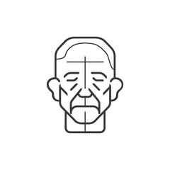 Obraz premium Line Drawing Of An Elderly Mans Face
