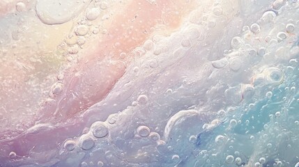 Fototapeta premium Soft pink and blue clouds of ink disperse in clear water, creating an enchanting underwater composition. The gentle movement captures a tranquil and artistic atmosphere.