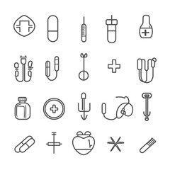 Medical And Healthcare Line Icons Set