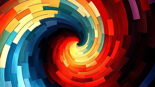 17 seconds of seamless endless looping computer generated video of hypnotic colorful spiral rotating spinning hd animation motion graphics screensaver visualizer