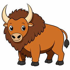 Bison vector with a white background