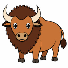 Bison vector with a white background