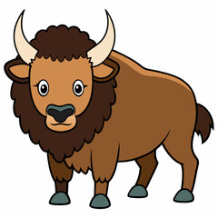 Bison vector with a white background