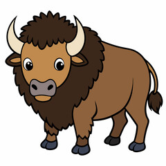 Bison vector with a white background