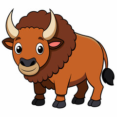 Bison vector with a white background