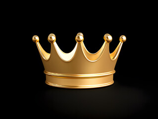 Golden crown 3d illustration isolated on white background	