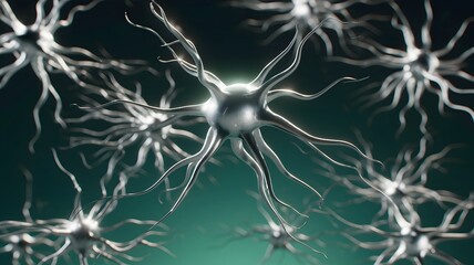 A computer generated image showcasing a collection of nerve cells