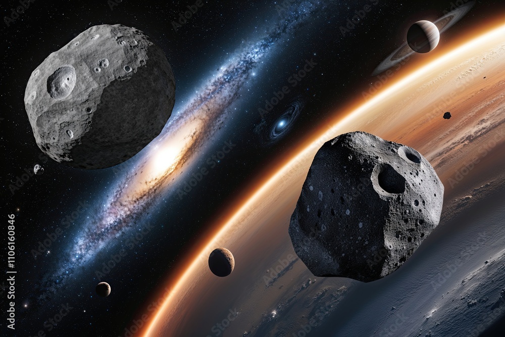 Poster asteroids and comets exploring the fascinating world of space rocks
