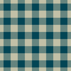 Fancy tartan textile seamless, clan pattern plaid fabric. Self check texture background vector in pastel and cyan colors.
