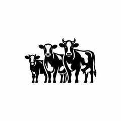 silhouette of a cow vector icon.