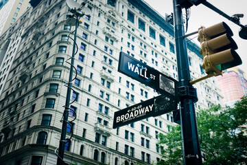 Wall street sign