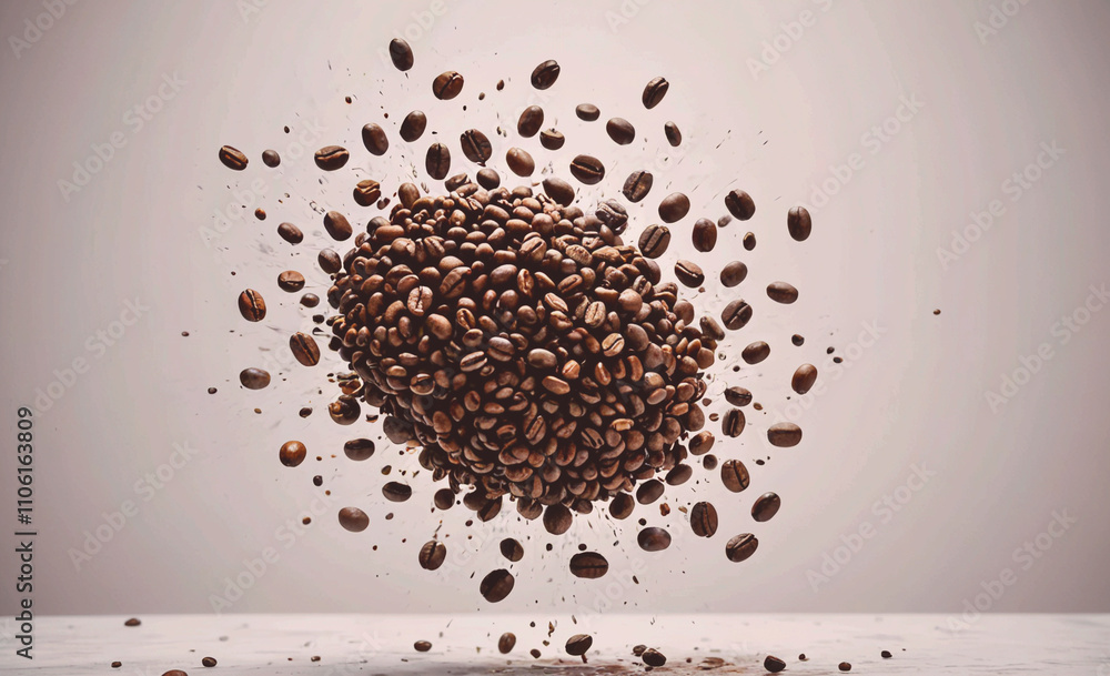 Poster pile of coffee beans is scattered all over the floor. the beans are of different sizes and are sprea