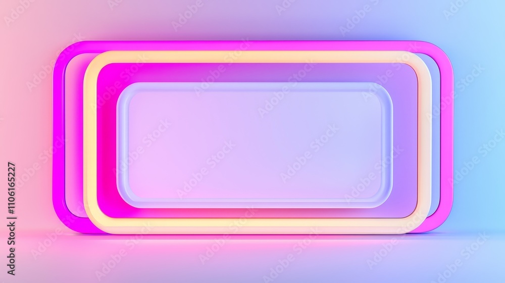 Aufkleber dynamic neon frame display digital art studio graphic design modern workspace creative perspective v