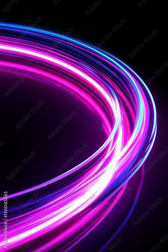 Poster dynamic light trails digital art colorful abstract creative space close-up view visual expression fo