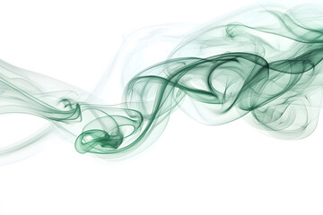 Fototapeta premium Green smoke explosion, isolated on white background