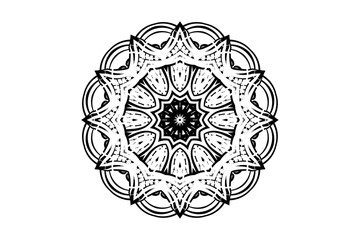 Detailed Mandala Artwork Featuring Star Center and Monochrome Design
