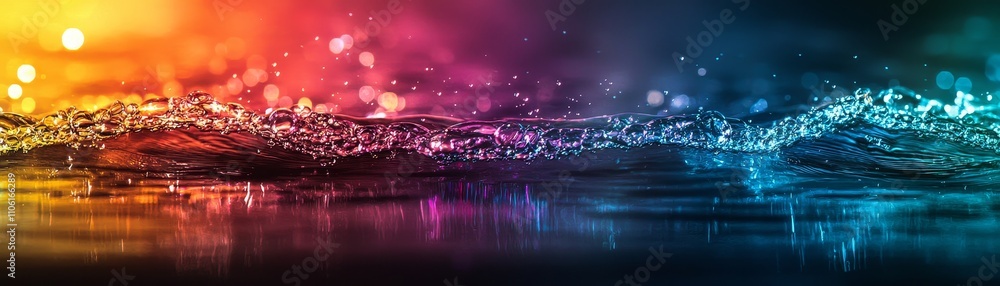 Poster dynamic water splash abstract background visual art colorful environment close-up view fluid motion 