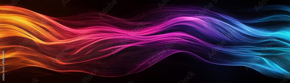 Poster dynamic color waves create visual harmony abstract digital art modern design vibrant environment art