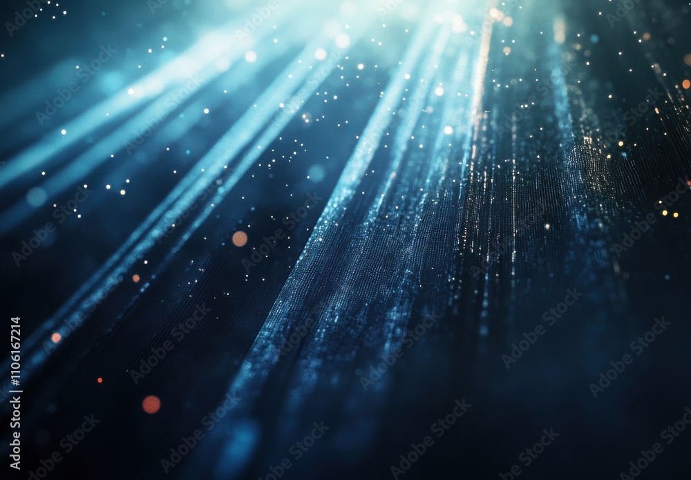 Poster stunning abstract background with gentle light rays, glittering particles, and soft teal hues for us