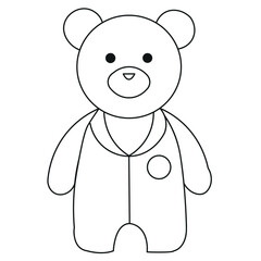 Hand drawn teddy bear doctor with white beackground