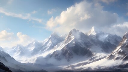 Obraz premium A vista of snow-capped mountains