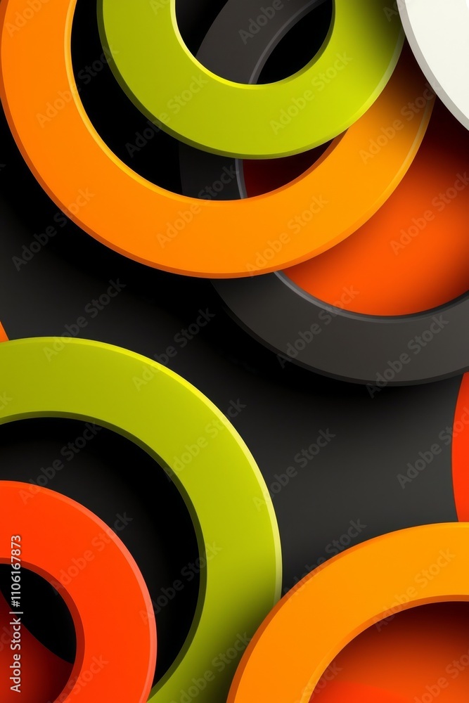 Poster colorful circular patterns abstract design digital art modern aesthetic close-up view visual balance