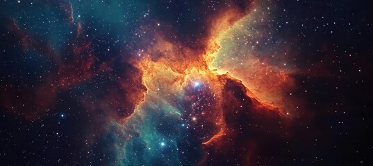 Stunning Cosmic Nebula with Vibrant Colors and Twinkling Stars in Deep Space, Capturing the Beauty of the Universe’s Mysteries and Wonders