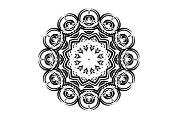 Traditional Mandala Inspired Pattern with Animal Themed Radiating Arms
